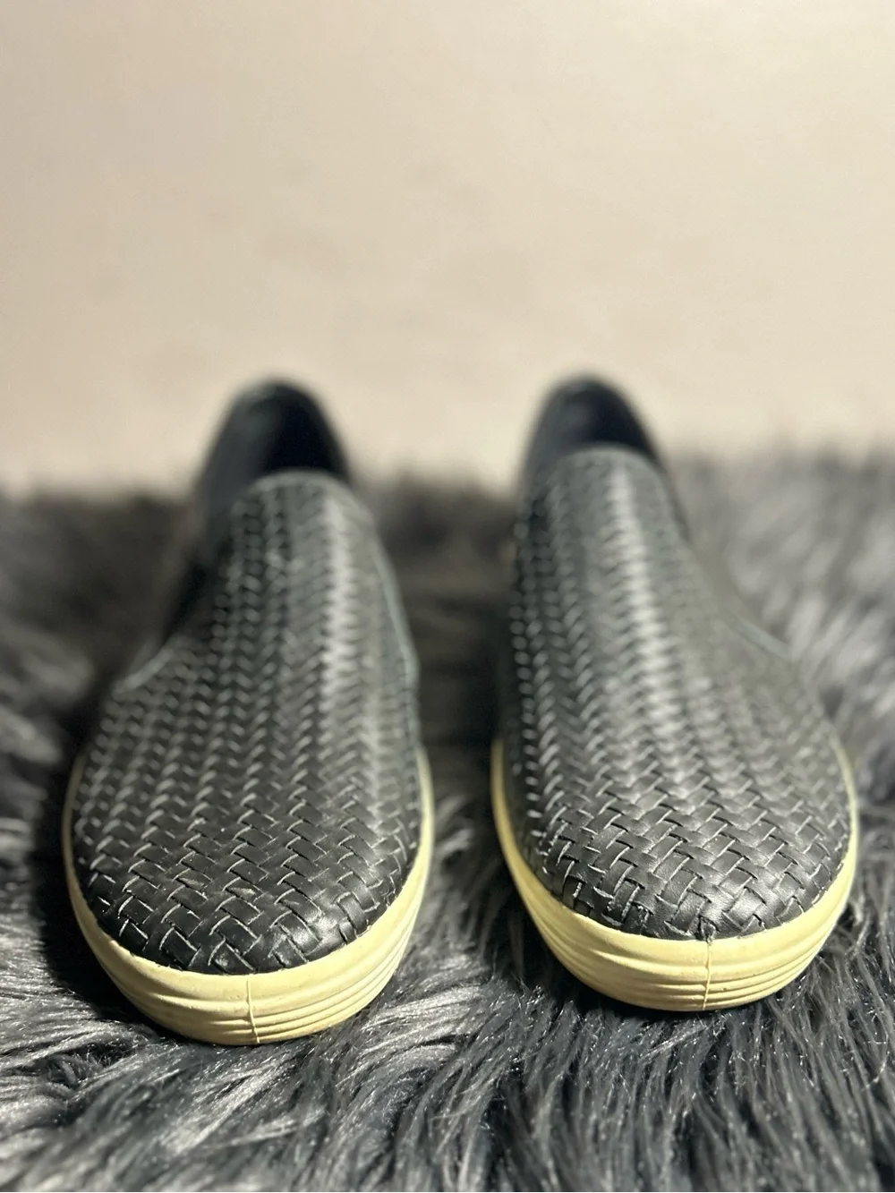 ECCO Soft 7 Woven Slip-on Ii In Black Black Woven Slip-On Sneakers Size 8